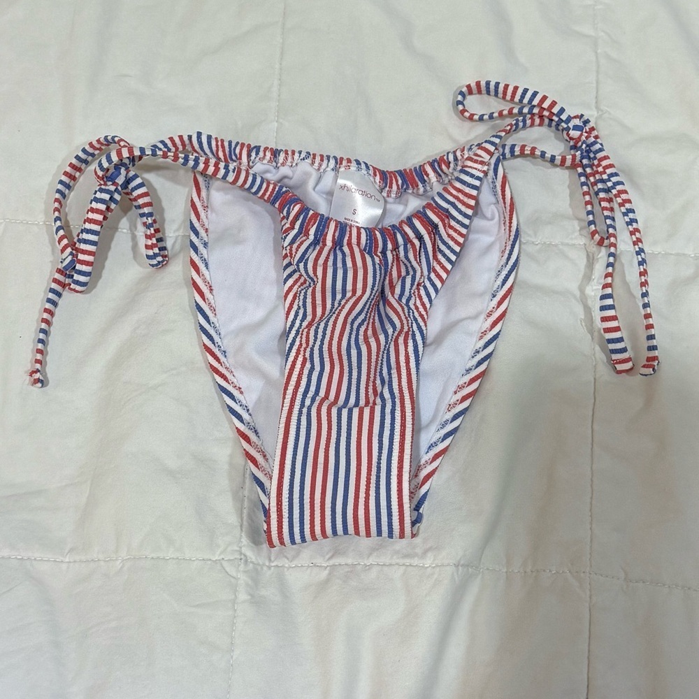 Xhilaration Multicolor Striped Bikini Bottom Red White & Blue